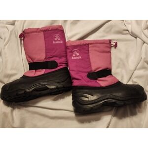 Girls Kamik Pink Snowmobile Winter Snow Boots Youth size 4 Removable Liner